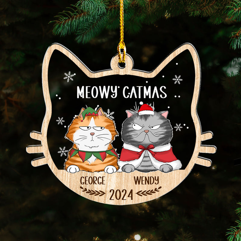 Lovely Meowy Catmas - Personalized Custom Acrylic Ornament