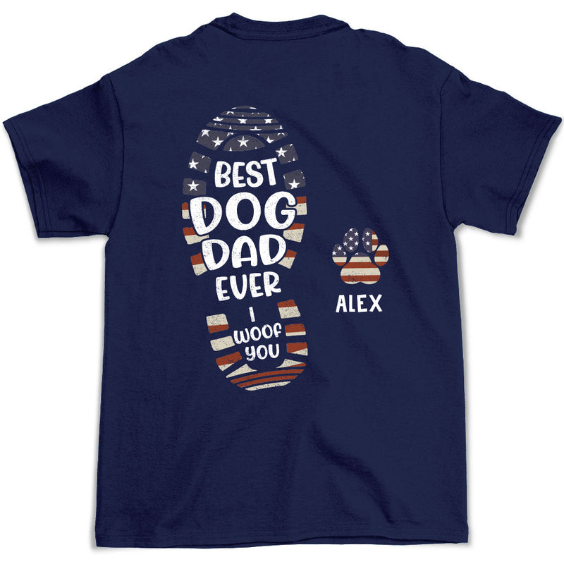 Happy Fathers Day To The Best Dog Dad Paw Print - Personalized Custom Unisex T-shirt