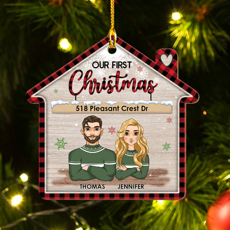 Christmas At Our Home - Personalized Custom 1-layered Wood Ornament