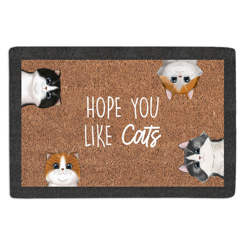 Hope You Like Cats - Personalized Custom Doormat