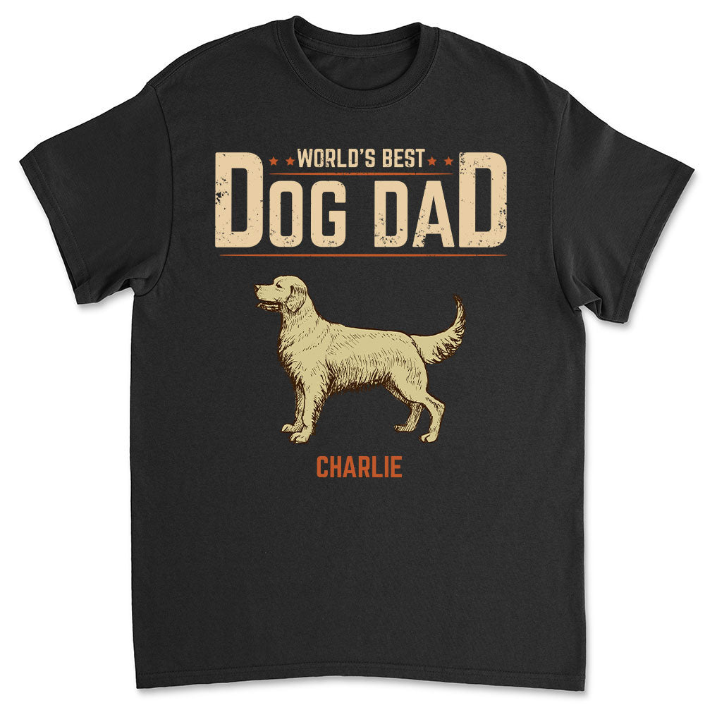 Discover Best Dog Dad Vintage - Personalized Custom Unisex T-shirt 