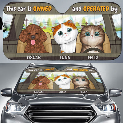 Life Is Better With Fur Babies Dog Cat - Personalized Car Sunshade