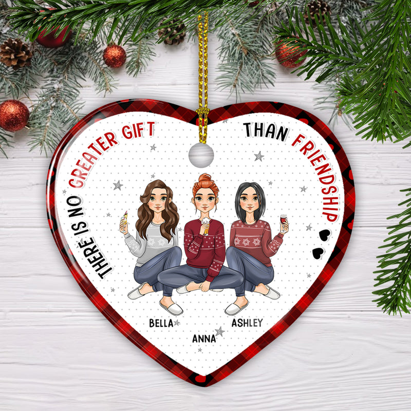 Greater Than Friendship - Personalized Custom Heart Ceramic Ornament