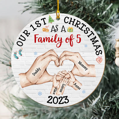 Our First Christmas - Personalized Custom 1-layered Wood Ornament