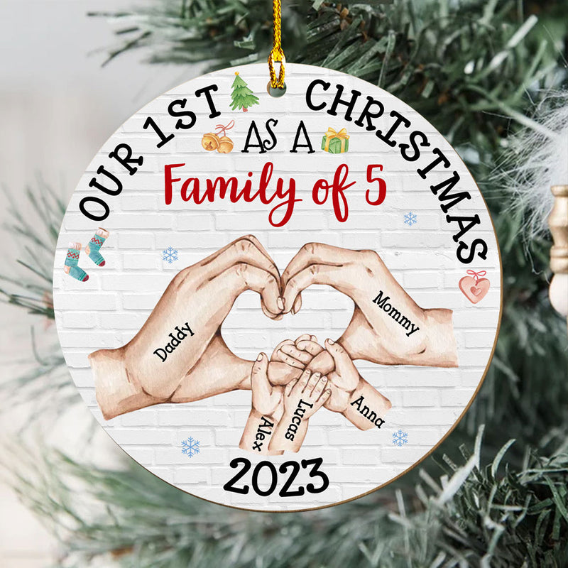 Our First Christmas - Personalized Custom 1-layered Wood Ornament