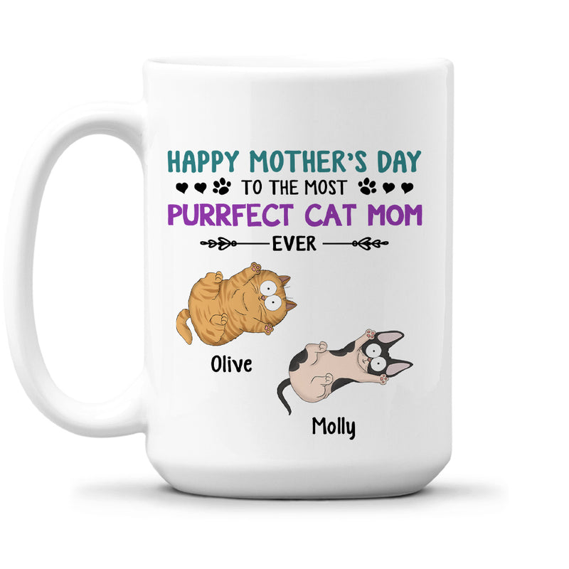 Purrfect Cat Mom Ever - Personalized Custom Coffee Mug