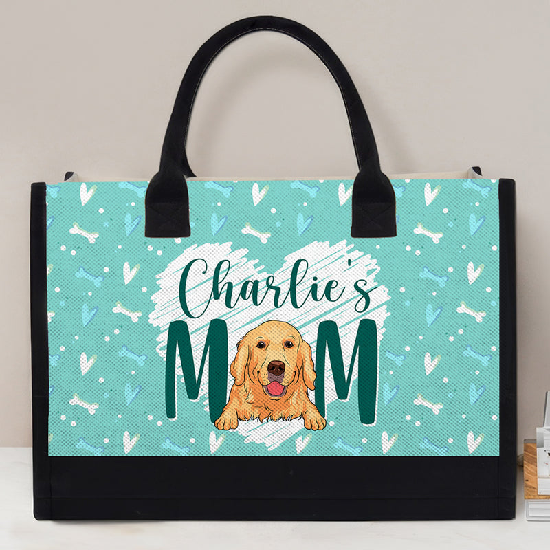 Mom And Dog - Personalized Custom Canvas Tote Bag