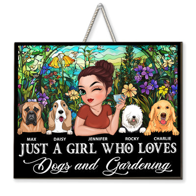 I Love Dogs And Gardening - Personalized Custom Wood Sign