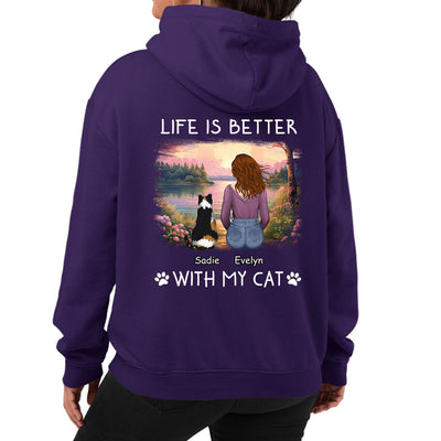 Better With Cats - Personalized Custom Hoodie