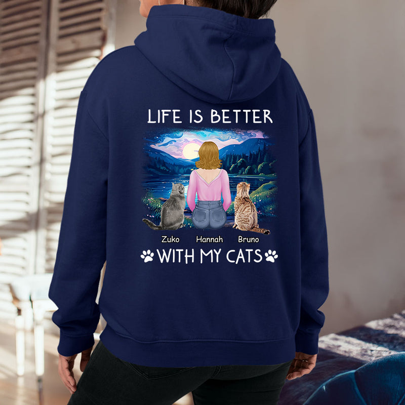 Better With Cats - Personalized Custom Hoodie