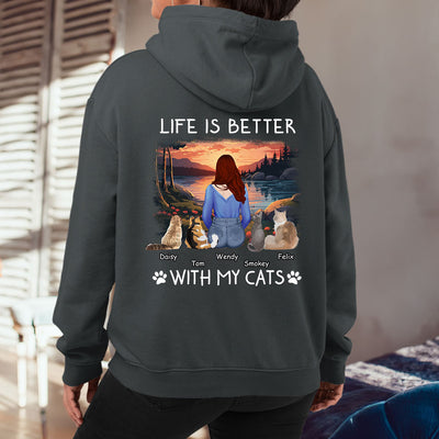 Better With Cats - Personalized Custom Hoodie