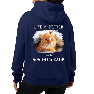 Better With Cats Photo - Personalized Custom Hoodie