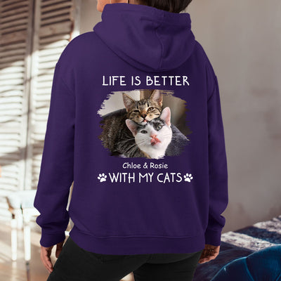 Better With Cats Photo - Personalized Custom Hoodie