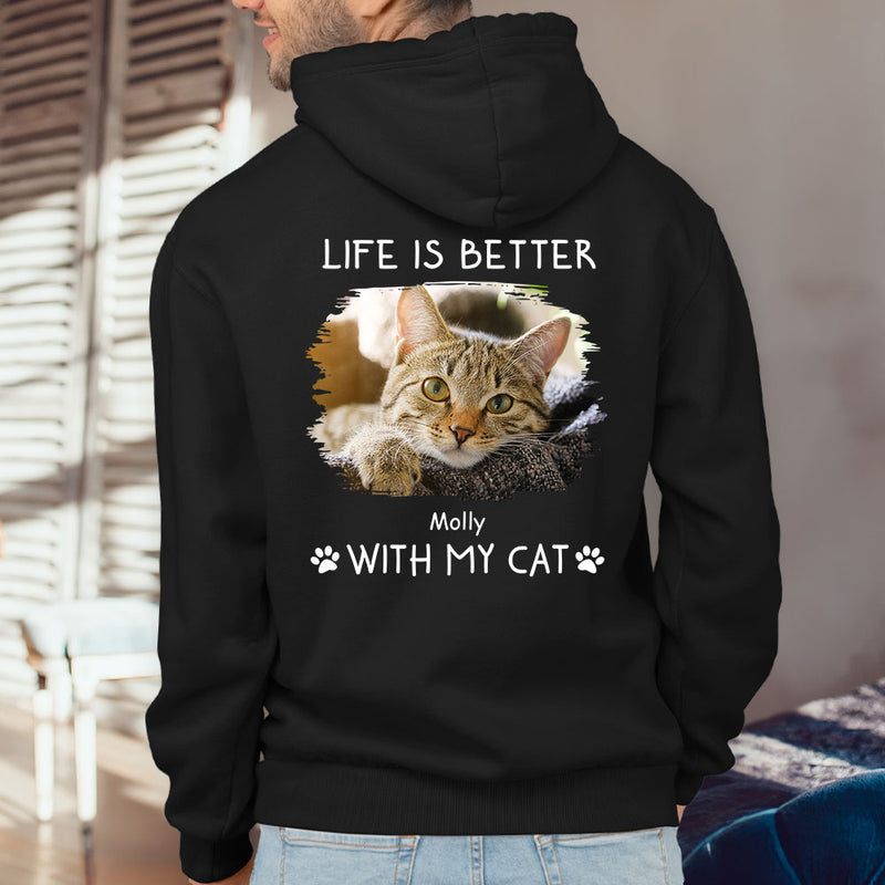 Better With Cats Photo - Personalized Custom Hoodie