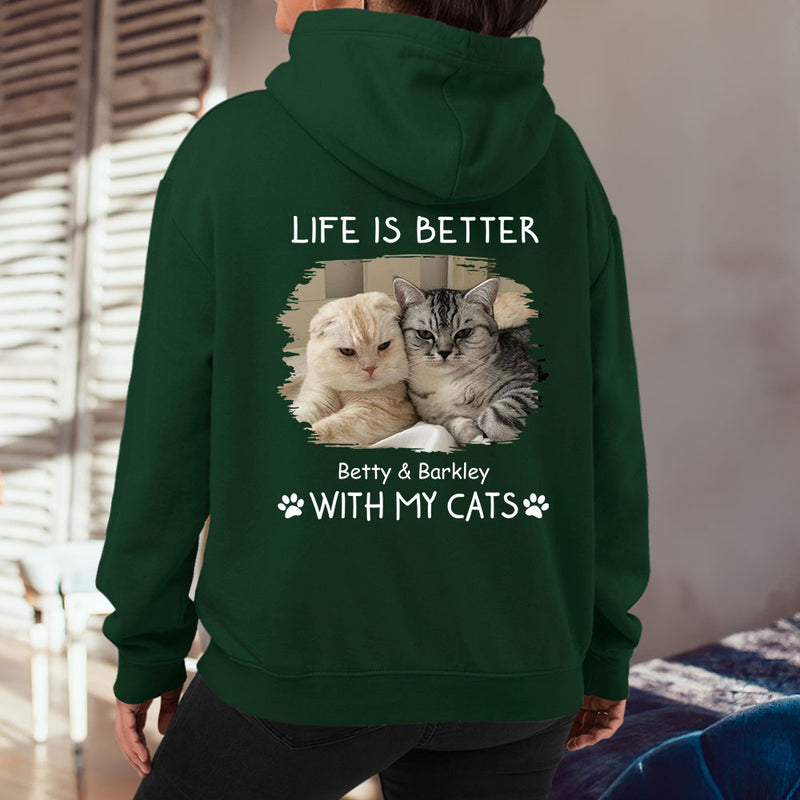 Better With Cats Photo - Personalized Custom Hoodie