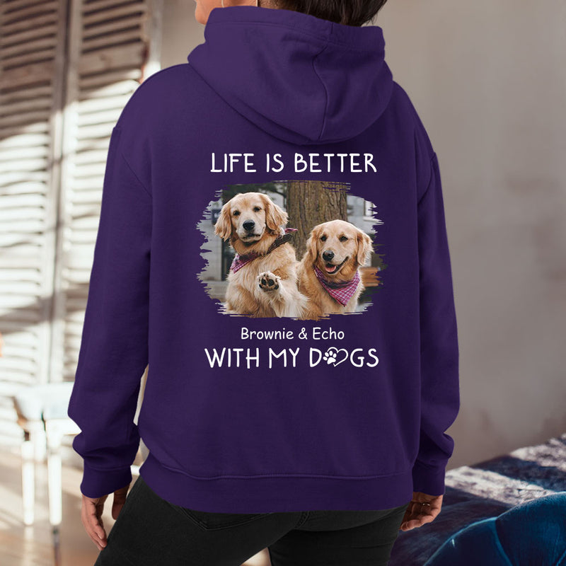 Better With Dogs Photo - Personalized Custom Hoodie