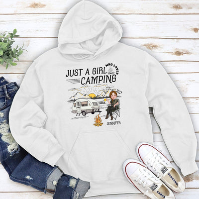 Girl Loves Camping - Personalized Custom Hoodie