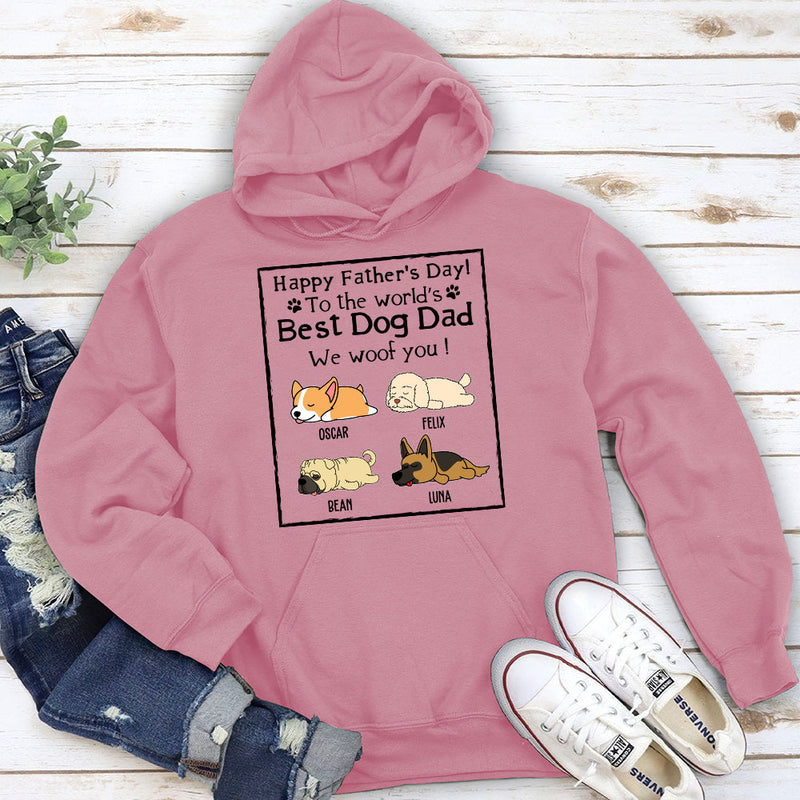 Woof Best Dog Dad - Personalized Custom Hoodie