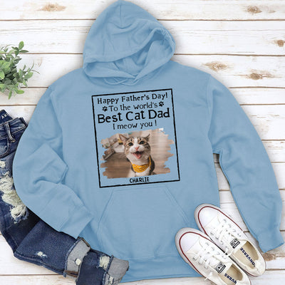 Meow Best Cat Dad Ever - Personalized Custom Hoodie