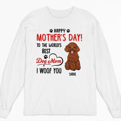 Dog Mom I Woof You - Personalized Custom Long Sleeve T-shirt