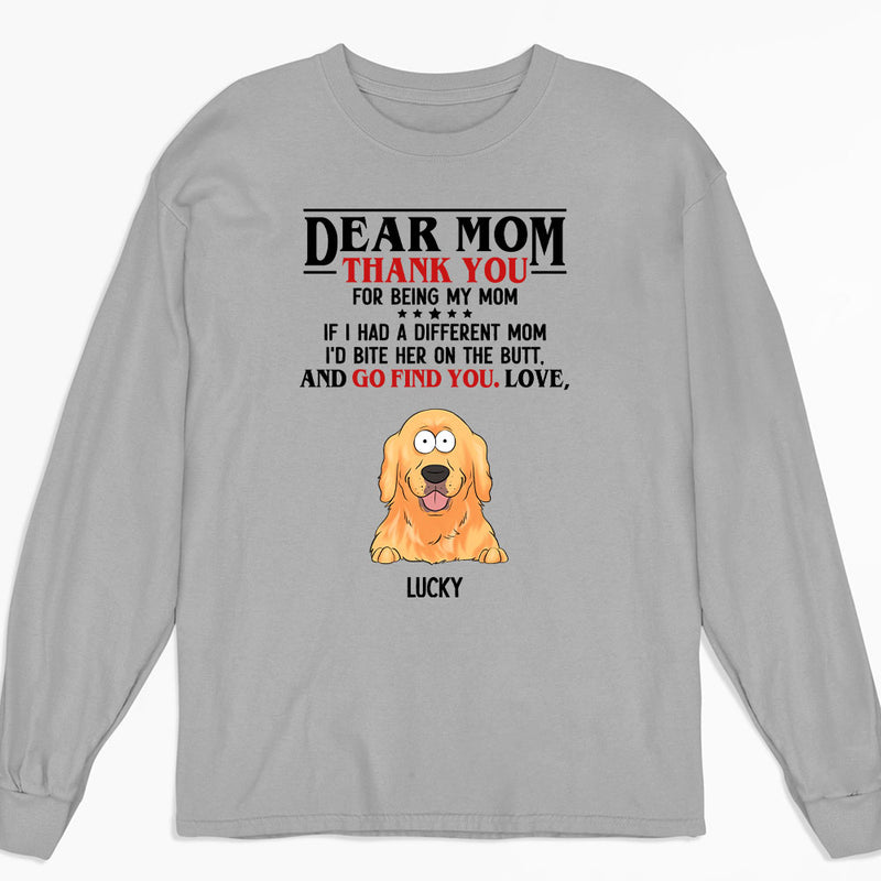 Thank You For Being My Mom - Personalized Custom Long Sleeve T-shirt