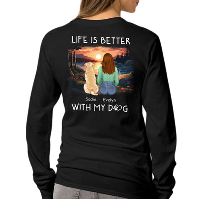 Better With Dogs - Personalized Custom Long Sleeve T-shirt