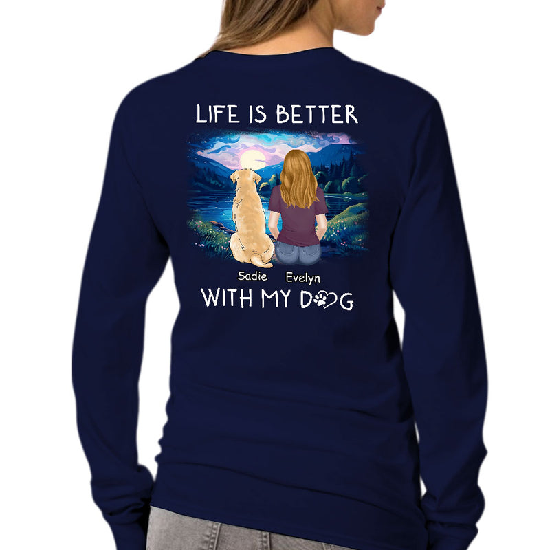 Better With Pets - Personalized Custom Long Sleeve T-shirt