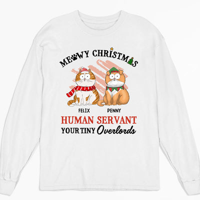 Meowy Christmas Human - Personalized Custom Long Sleeve T-shirt