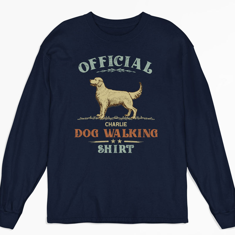 Dog Walking Shirt Vintage - Personalized Custom Long Sleeve T-shirt