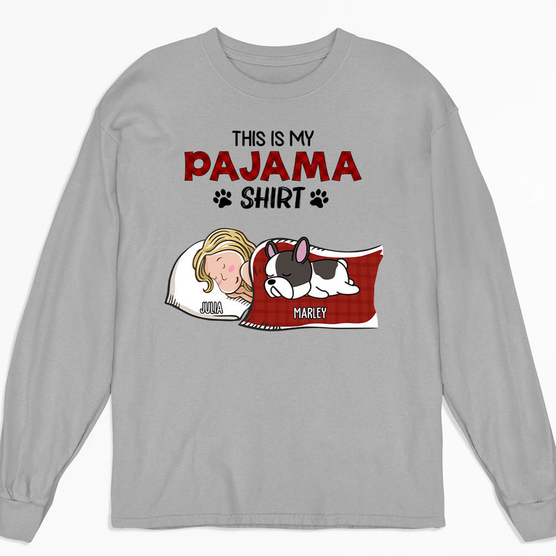 Sleeping Pet Pajama - Personalized Custom Long Sleeve T-shirt