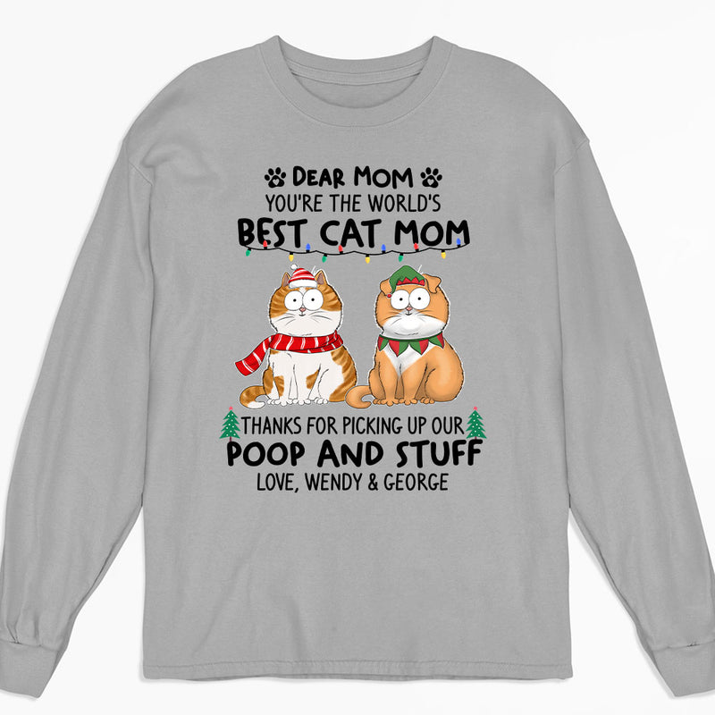 Dear Mom Cat Funny - Personalized Custom Long Sleeve T-shirt