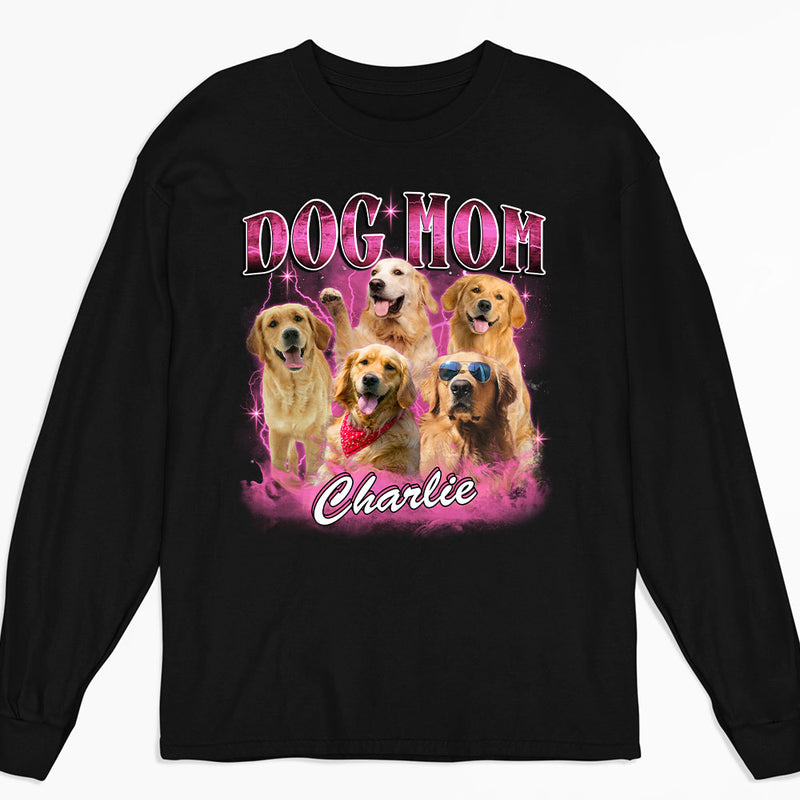 Dog Mom Dad Vintage  - Personalized Custom Long Sleeve T-shirt