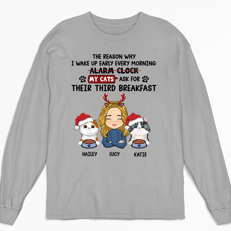 The Reason Why I Wake Up - Personalized Custom Long Sleeve T-shirt