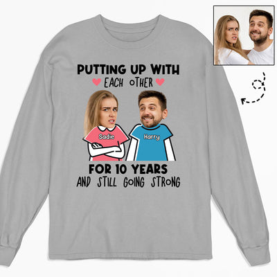 Couple Putting Up With - Personalized Custom Long Sleeve T-shirt