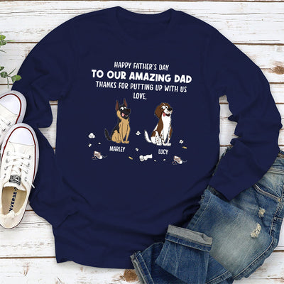 Dog Thanks For Dad 2 - Personalized Custom Long Sleeve T-shirt