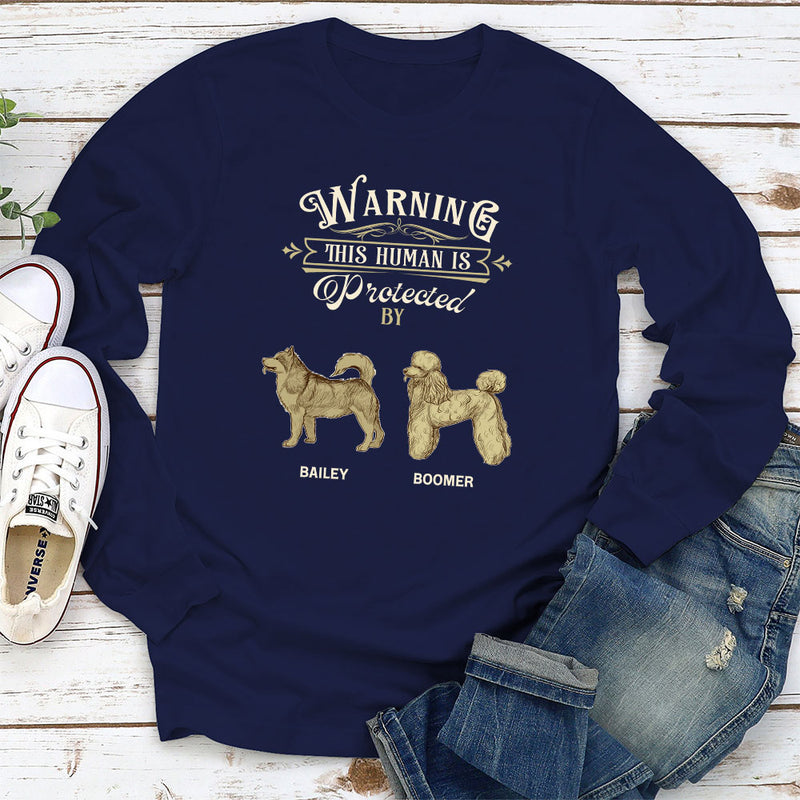 Warning Human - Personalized Custom Long Sleeve T-shirt