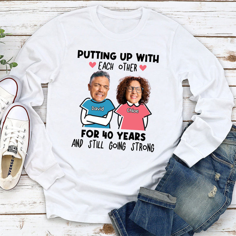 Couple Putting Up With - Personalized Custom Long Sleeve T-shirt