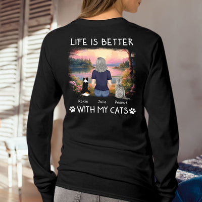 Better With Pets - Personalized Custom Long Sleeve T-shirt