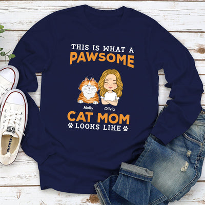 Pawsome Dad Looks Like - Personalized Custom Long Sleeve T-shirt