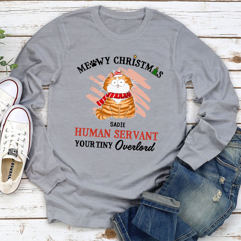 Meowy Christmas Human - Personalized Custom Long Sleeve T-shirt