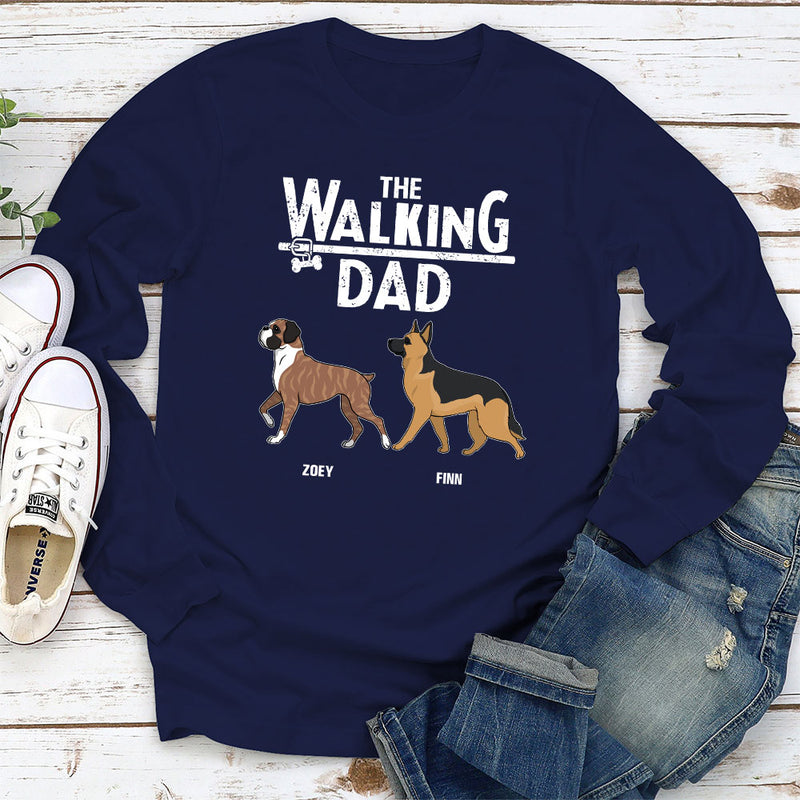 Walking Dad Mom - Personalized Custom Long Sleeve T-shirt