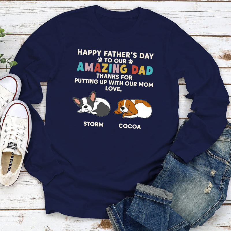 Thanks For Our Amazing Dad - Personalized Custom Long Sleeve T-shirt