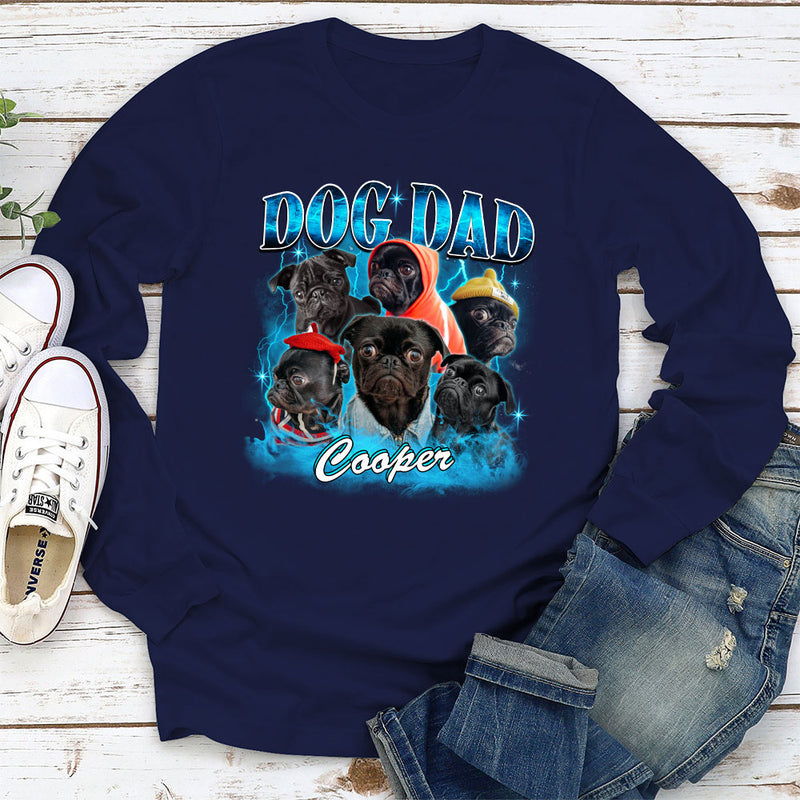 Dog Mom Dad Vintage  - Personalized Custom Long Sleeve T-shirt