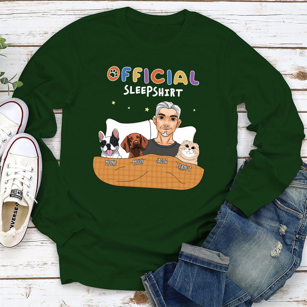 Official Sleeping Personalized Dogs Parent Life Custom Long Sleeve Shirt