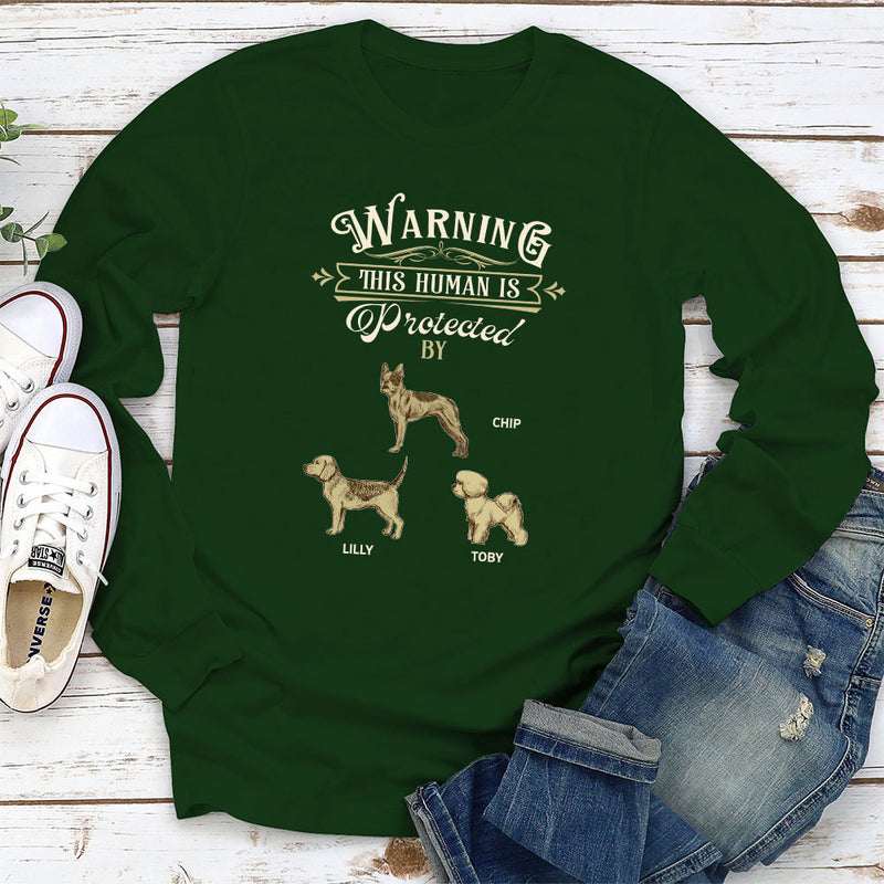 Warning Human - Personalized Custom Long Sleeve T-shirt