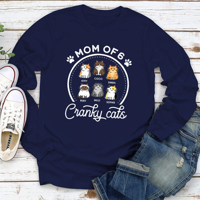 Mom Of Cranky Cat - Personalized Custom Long Sleeve T-shirt