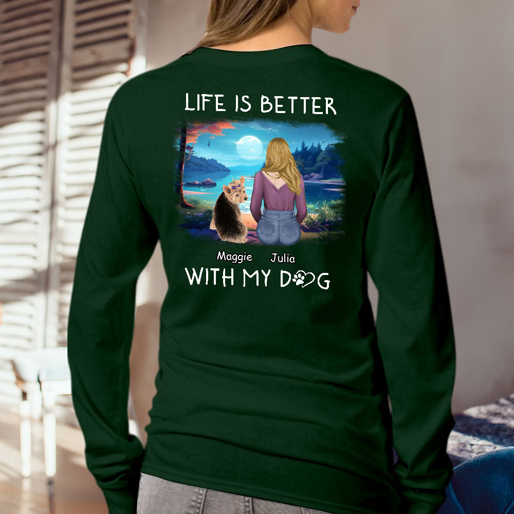 Better With Dogs - Personalized Custom Long Sleeve T-shirt