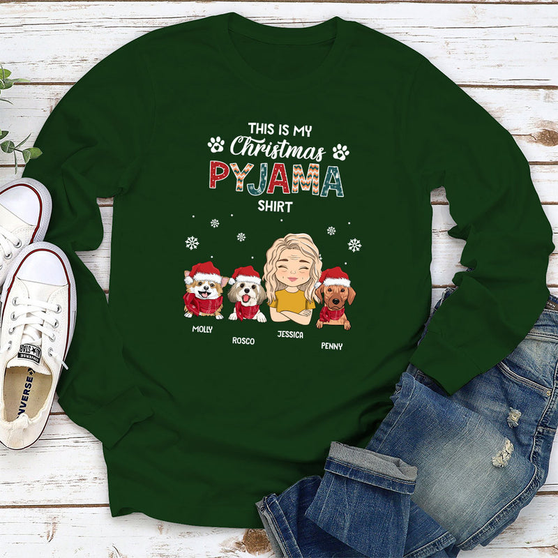 Christmas Pajama Shirt - Personalized Custom Long Sleeve T-shirt