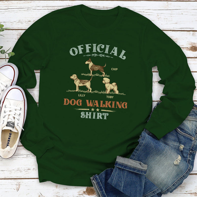 Dog Walking Shirt Vintage - Personalized Custom Long Sleeve T-shirt