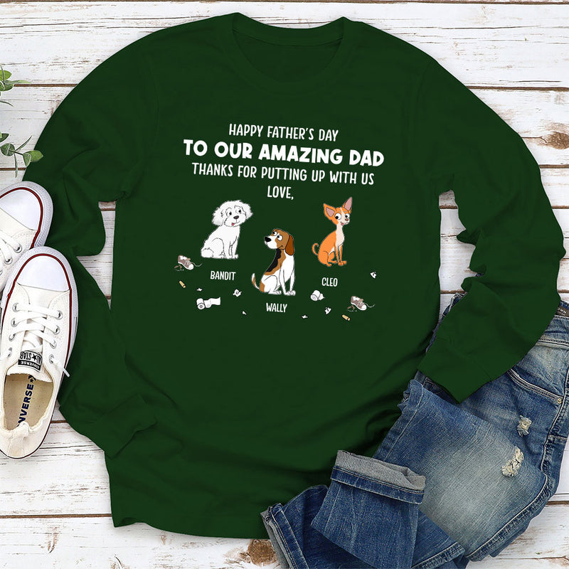 Dog Thanks For Dad 2 - Personalized Custom Long Sleeve T-shirt